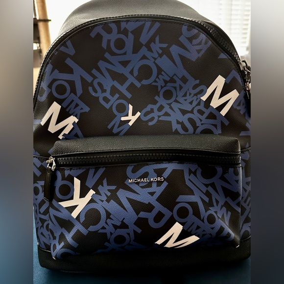 Michael Kors Black and Blue Graphic Men's Laptop Backpack - Picture 1 of 10